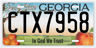 GA license plate CTX7958