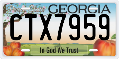 GA license plate CTX7959