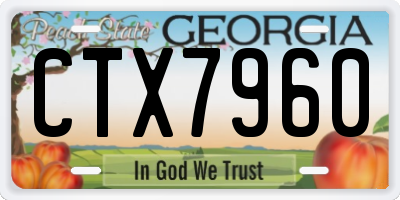 GA license plate CTX7960
