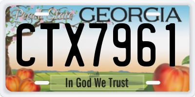 GA license plate CTX7961