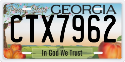 GA license plate CTX7962