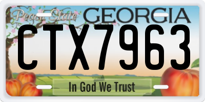 GA license plate CTX7963