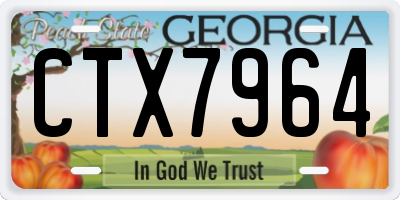 GA license plate CTX7964