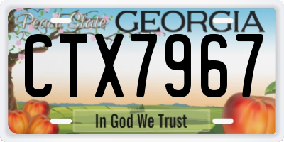 GA license plate CTX7967