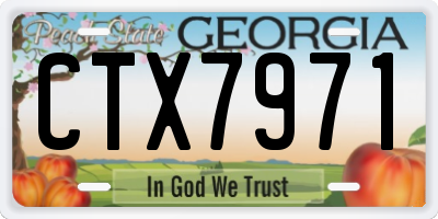 GA license plate CTX7971