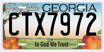 GA license plate CTX7972