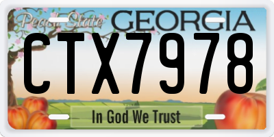 GA license plate CTX7978