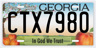 GA license plate CTX7980