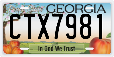 GA license plate CTX7981