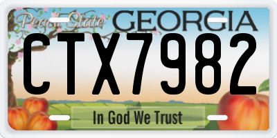 GA license plate CTX7982