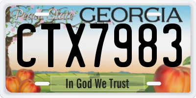 GA license plate CTX7983