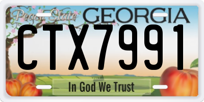 GA license plate CTX7991