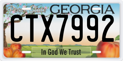 GA license plate CTX7992