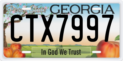GA license plate CTX7997