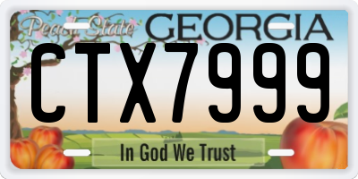 GA license plate CTX7999
