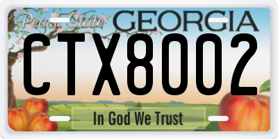GA license plate CTX8002