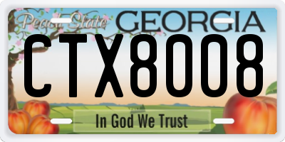 GA license plate CTX8008