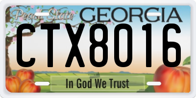 GA license plate CTX8016