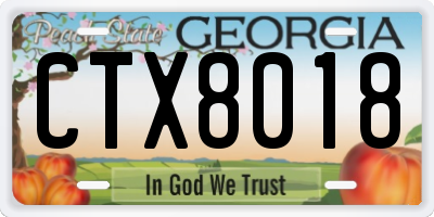 GA license plate CTX8018
