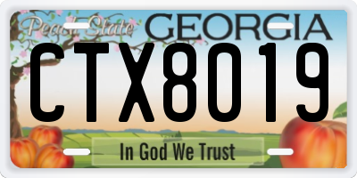 GA license plate CTX8019