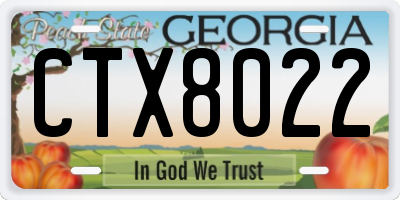 GA license plate CTX8022