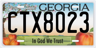 GA license plate CTX8023