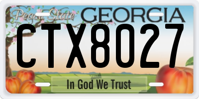 GA license plate CTX8027