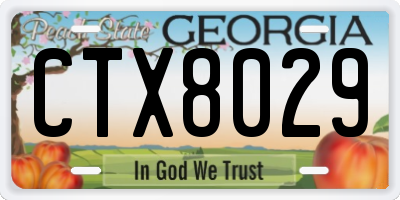 GA license plate CTX8029