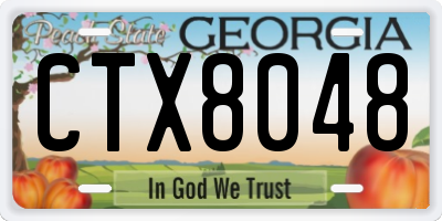 GA license plate CTX8048