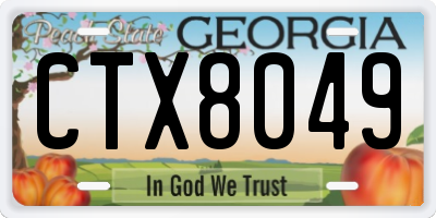 GA license plate CTX8049