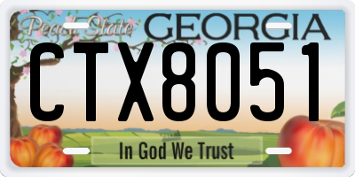 GA license plate CTX8051