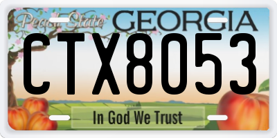 GA license plate CTX8053