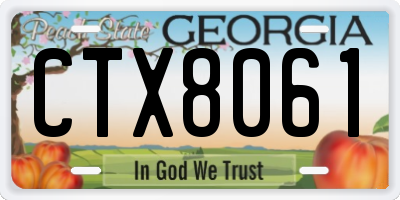 GA license plate CTX8061