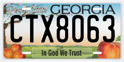 GA license plate CTX8063