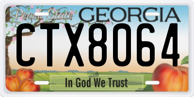 GA license plate CTX8064