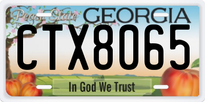 GA license plate CTX8065