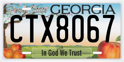 GA license plate CTX8067