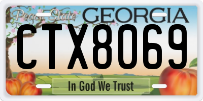 GA license plate CTX8069