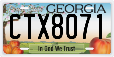 GA license plate CTX8071
