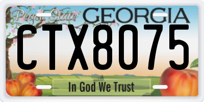 GA license plate CTX8075
