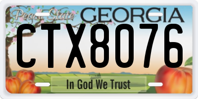 GA license plate CTX8076