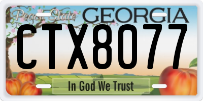 GA license plate CTX8077