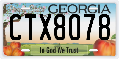 GA license plate CTX8078