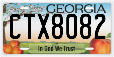 GA license plate CTX8082