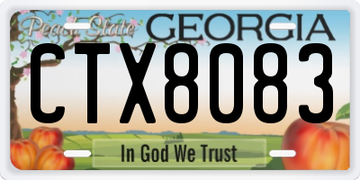 GA license plate CTX8083