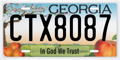 GA license plate CTX8087