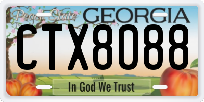 GA license plate CTX8088