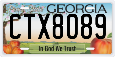GA license plate CTX8089
