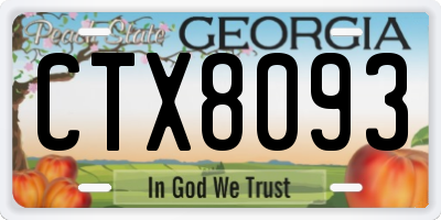 GA license plate CTX8093