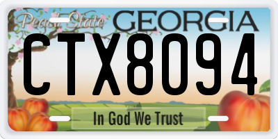 GA license plate CTX8094